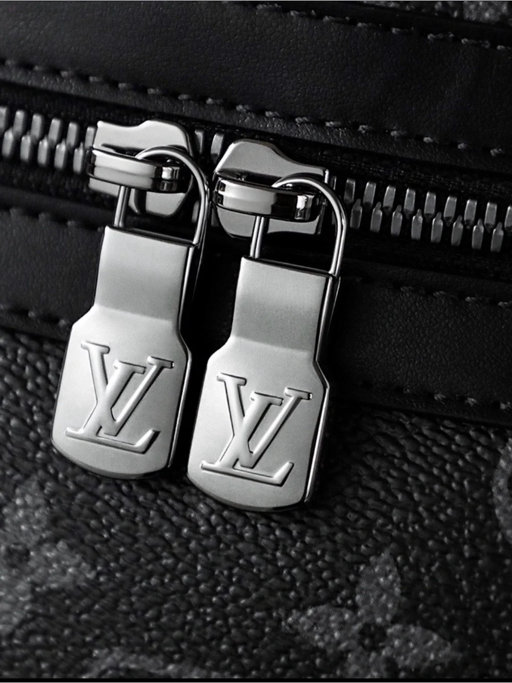 Black Monogram Travel Duffel Bag with Removable Strap